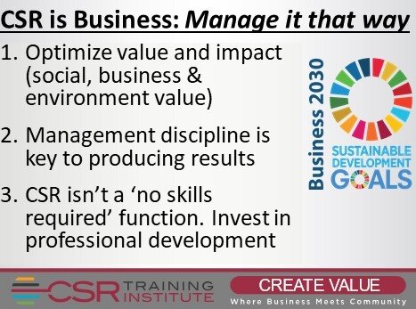 CSR is Business: Manage it that way