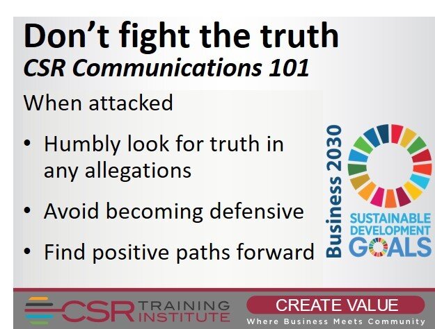CSR Communications 101: You won’t win a fight against the truth